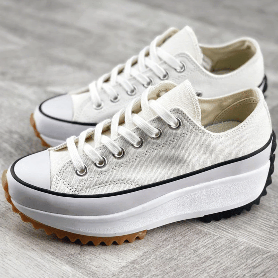 Buty na platformie z płótna – masywne, lekkie i stylowe, z podbiciem