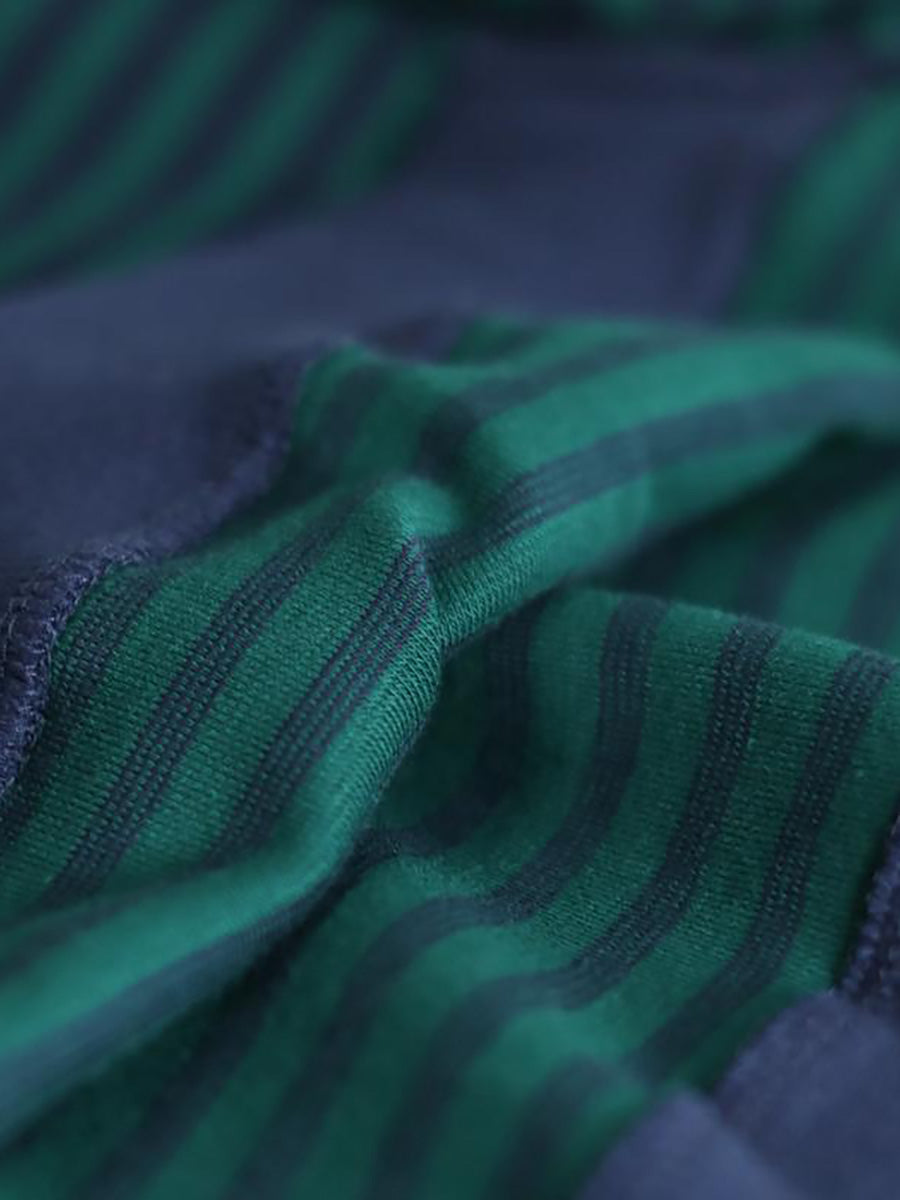 Buykud | Loose-fit green sweater with long sleeves and waist belt 5