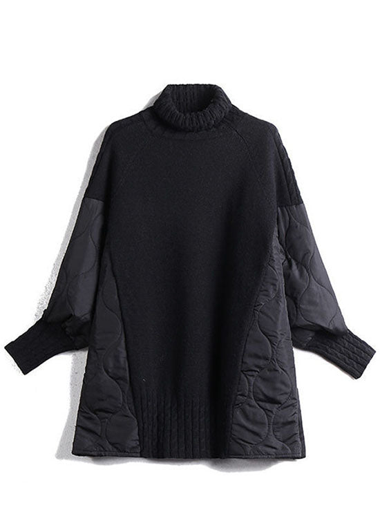 ByRoza | Długi elegancki luźny sweter z golfem