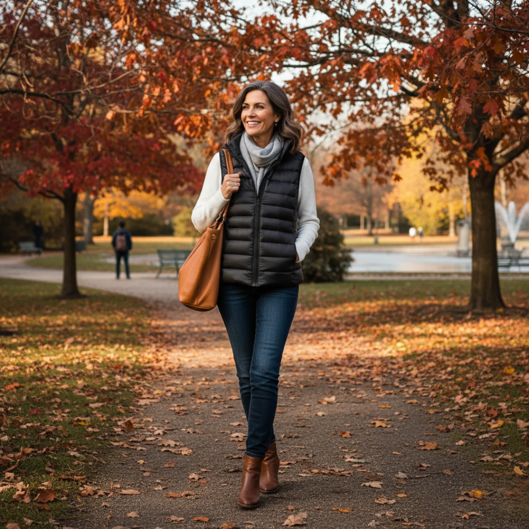 ByRoza | Lekka pikowana kamizelka z wysokim kołnierzem