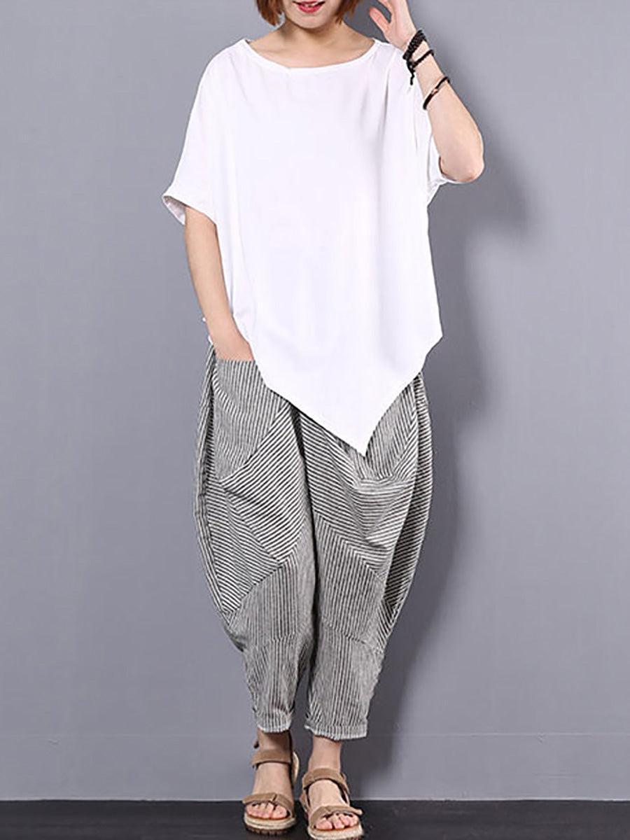 ByRoza | Luźna bluzka z nieregularnym dołem