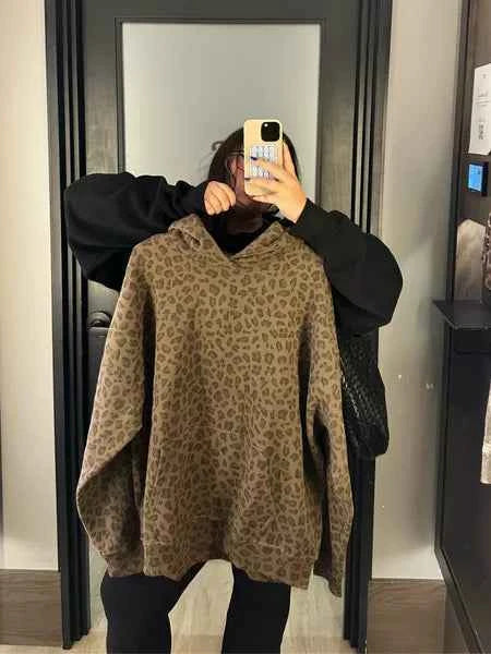 Casual | Miękka bluza z kapturem w panterkę 3