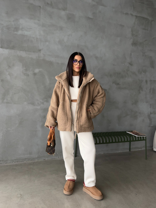 Daphne | Oversize'owa kurtka polarowa Sherpa 3