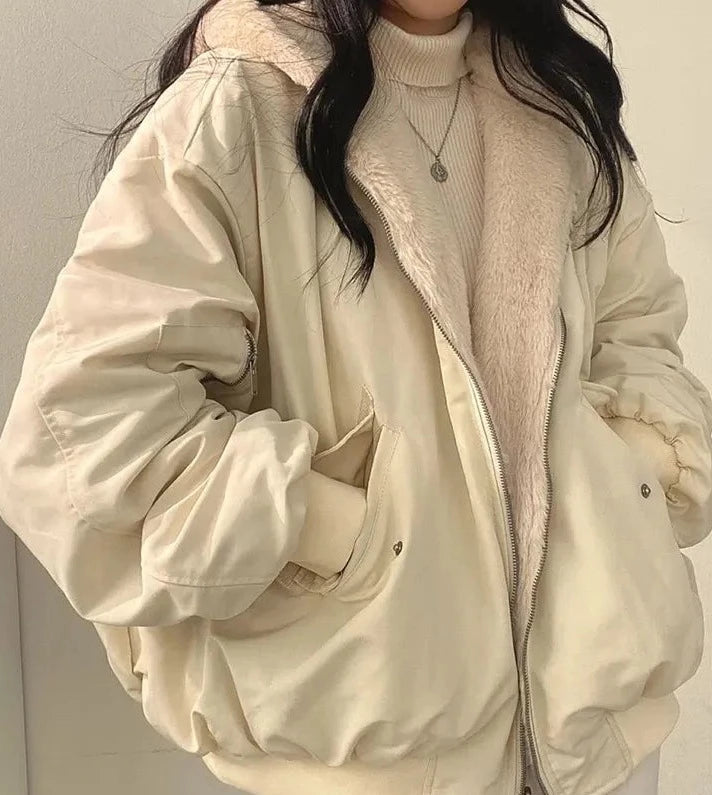 Modna | Dwustronna kurtka zimowa z kożuchem 0