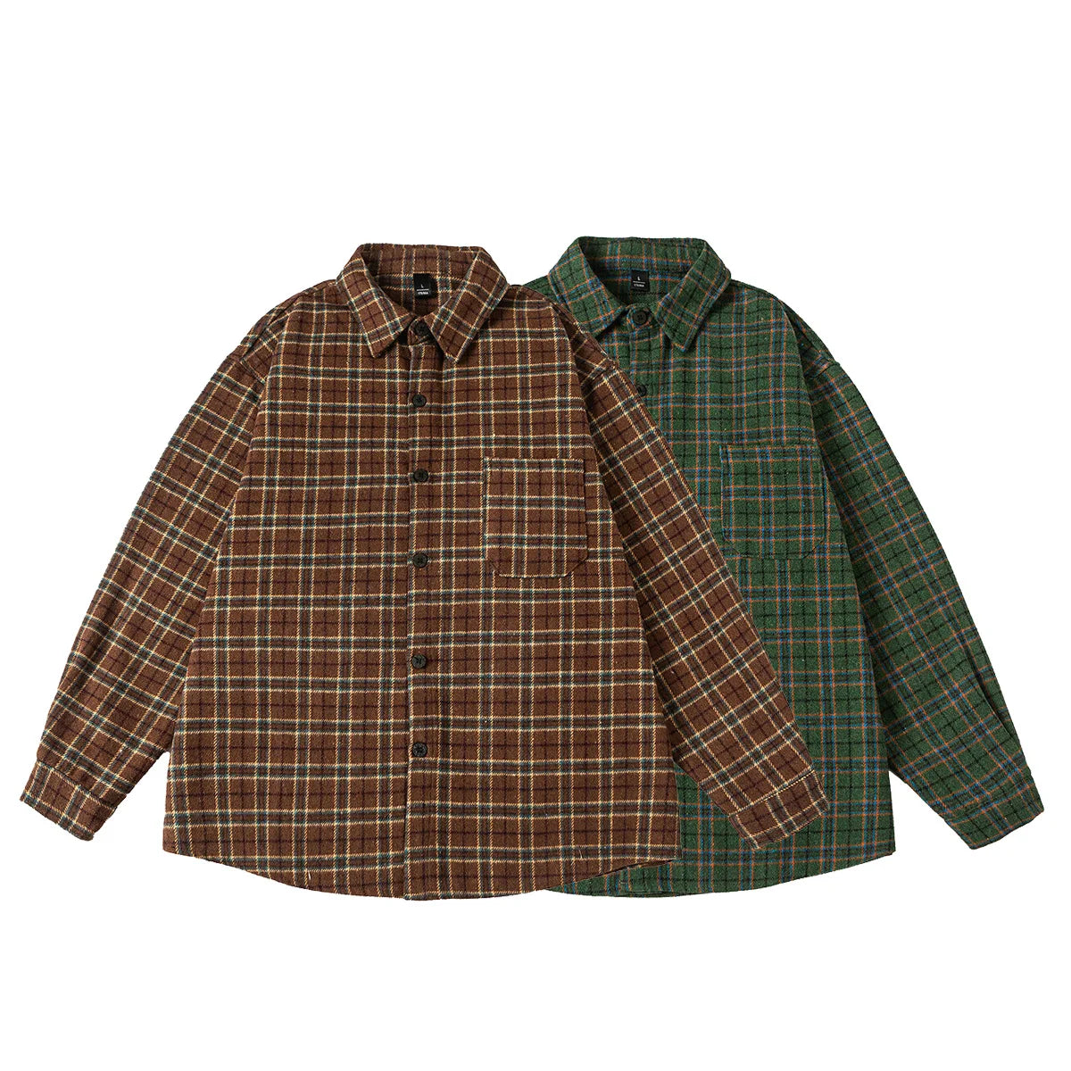 ByRoza | Koszula flanelowa w krat臋 oversize, zapinana na guziki