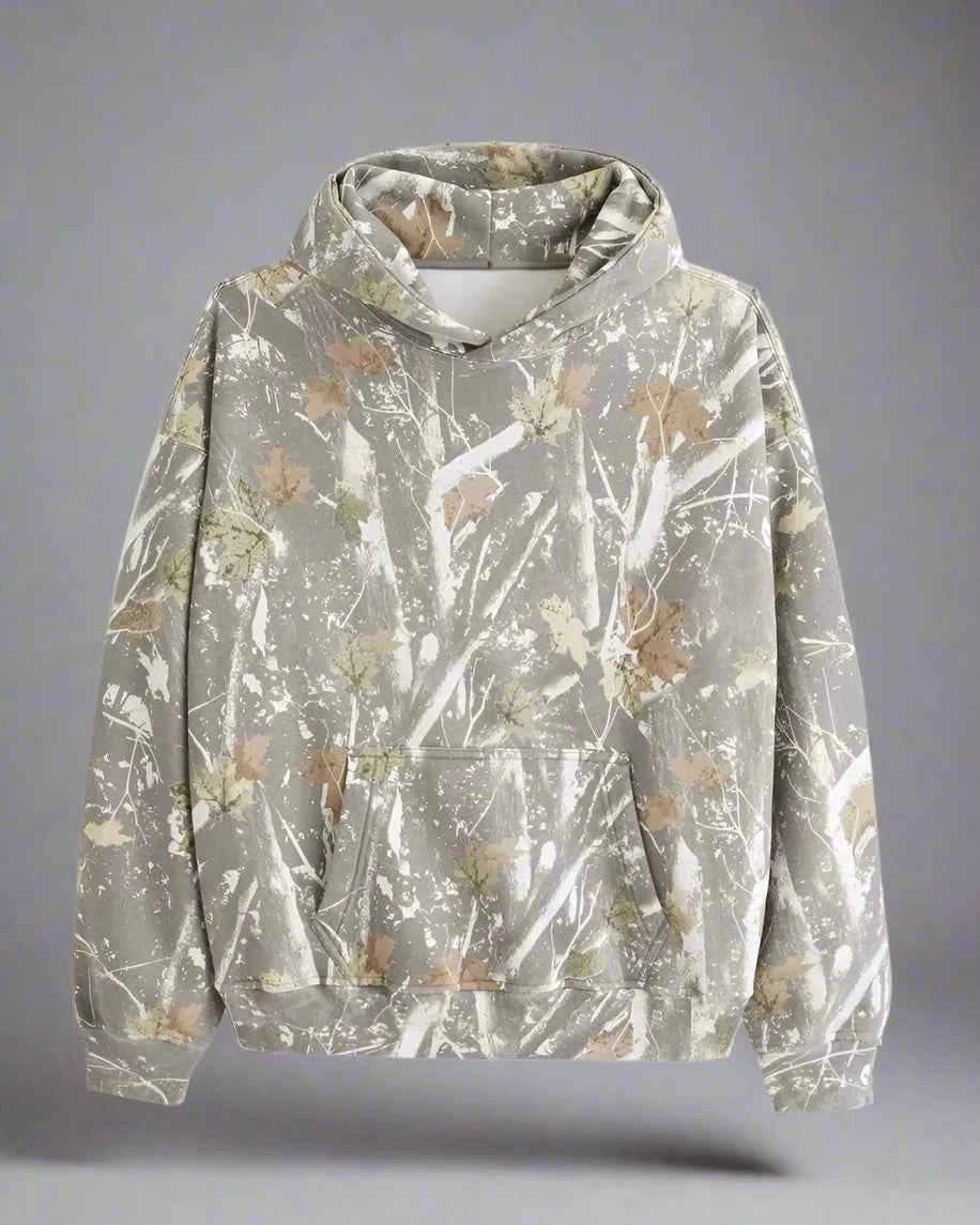 ByRoza | Oversize bluza z kapturem w kamuflażu