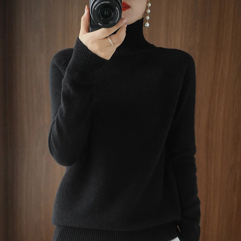 Zoviska | Merino wool sweater with high neckline 13