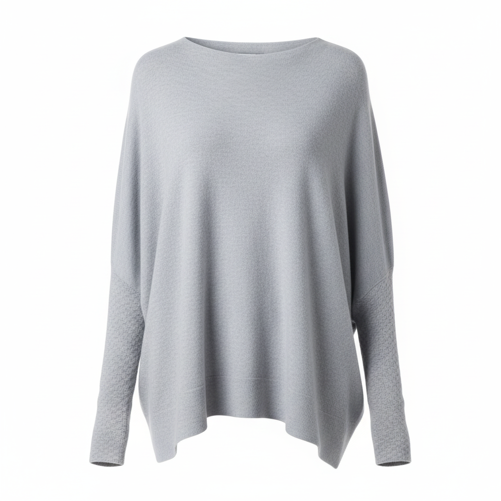 ByRoza | Luźny sweter z kołnierzem typu swing