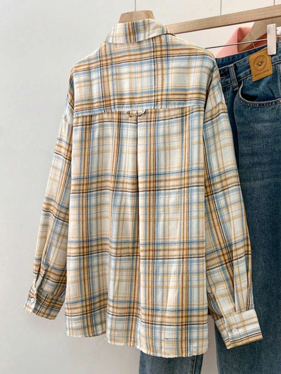 ByRoza | Koszula flanelowa w kratę zapinana na guziki