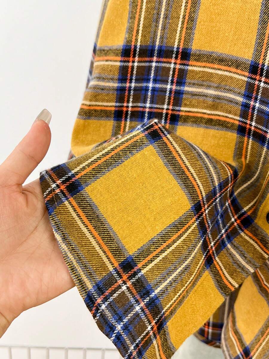 ByRoza | Koszula flanelowa w kratę zapinana na guziki