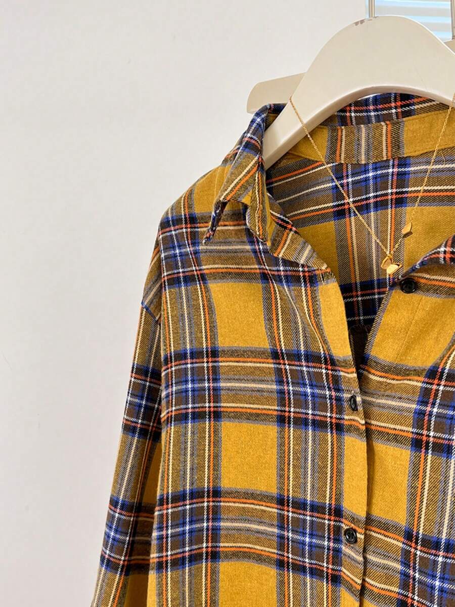 ByRoza | Koszula flanelowa w kratę zapinana na guziki