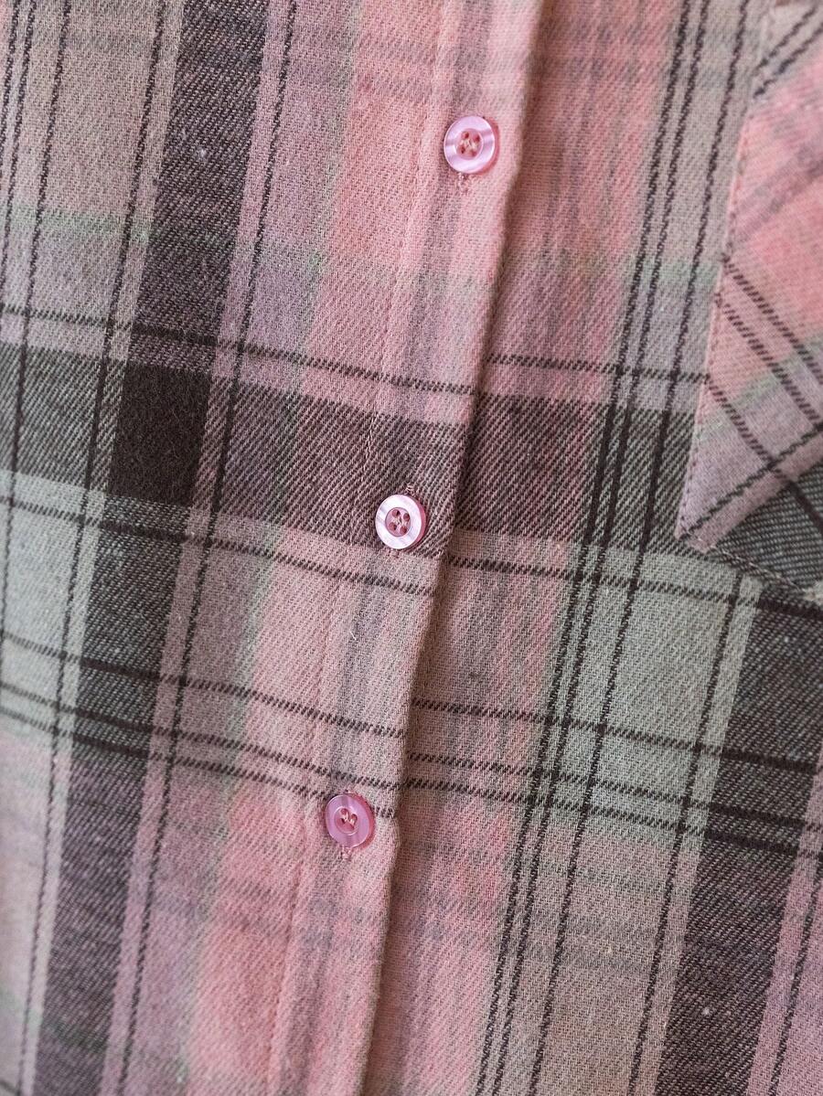 ByRoza | Koszula flanelowa w kratę zapinana na guziki