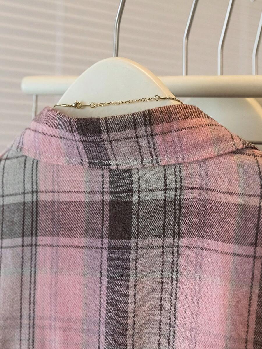 ByRoza | Koszula flanelowa w kratę zapinana na guziki