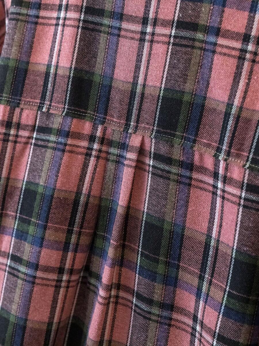 ByRoza | Koszula flanelowa w kratę zapinana na guziki