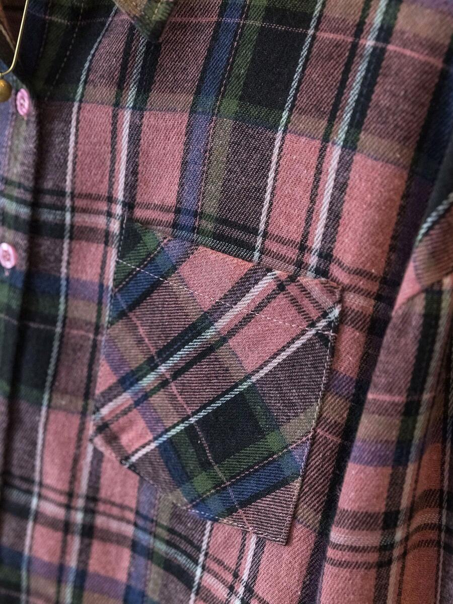 ByRoza | Koszula flanelowa w kratę zapinana na guziki