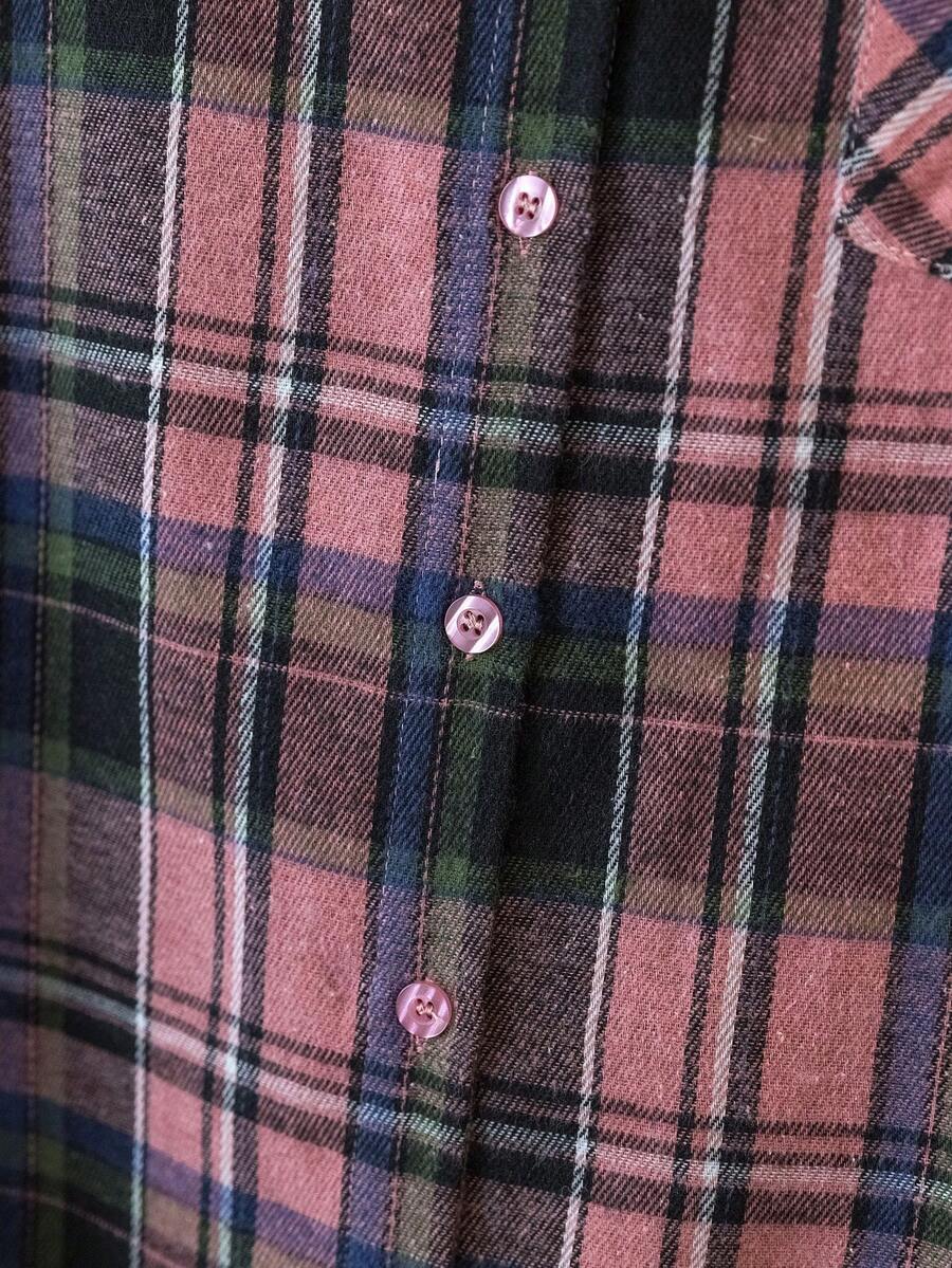 ByRoza | Koszula flanelowa w kratę zapinana na guziki