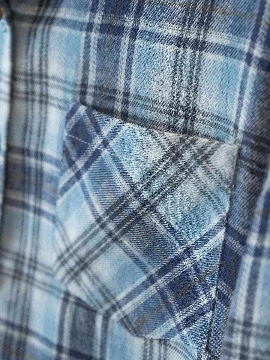 ByRoza | Koszula flanelowa w kratę zapinana na guziki