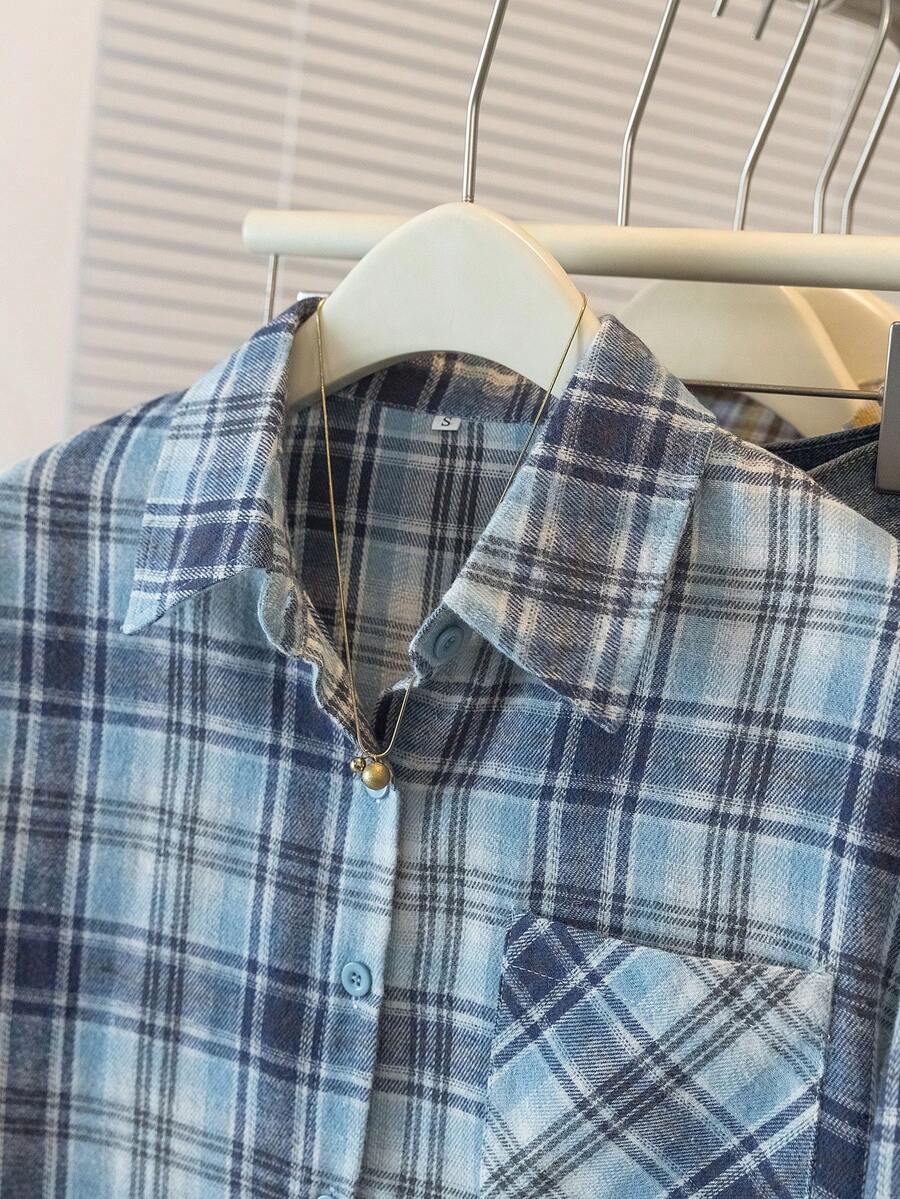 ByRoza | Koszula flanelowa w kratę zapinana na guziki