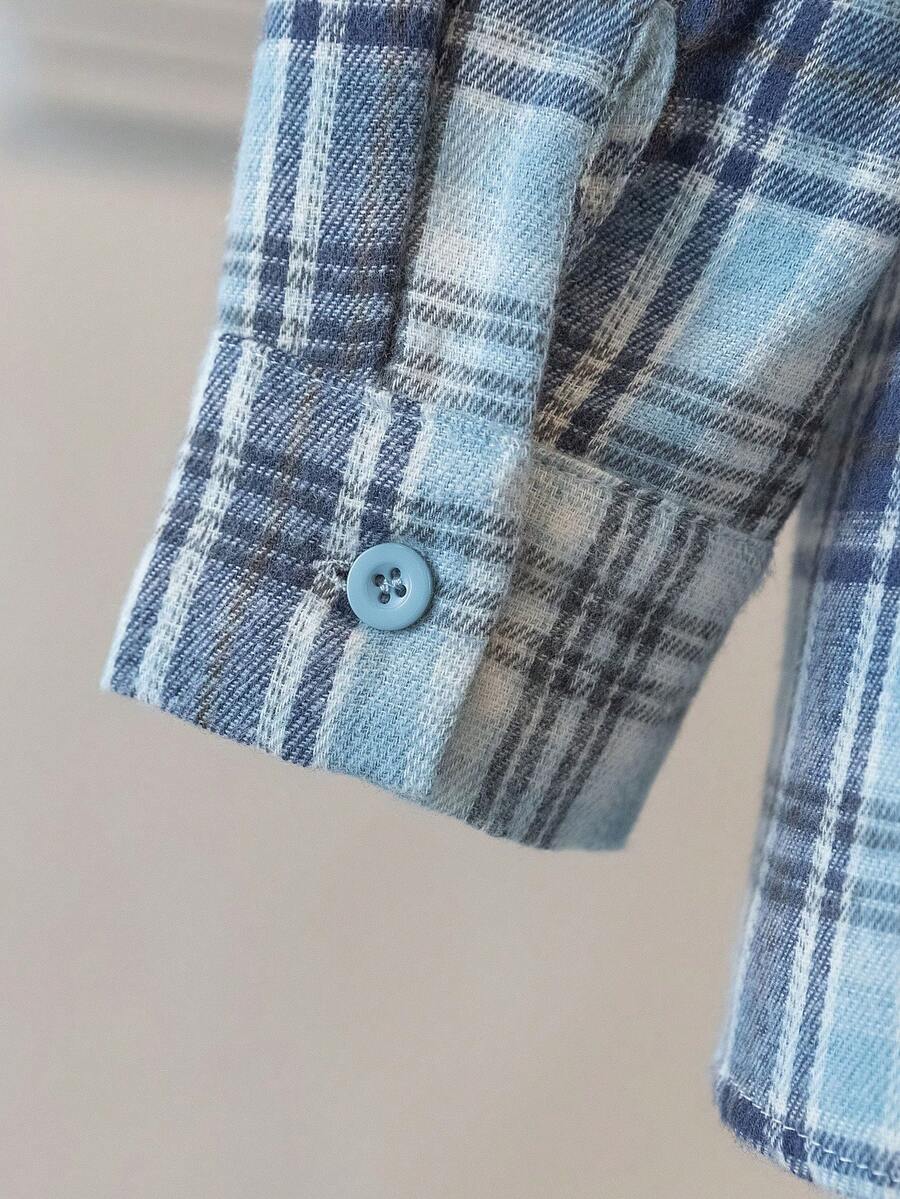 ByRoza | Koszula flanelowa w kratę zapinana na guziki