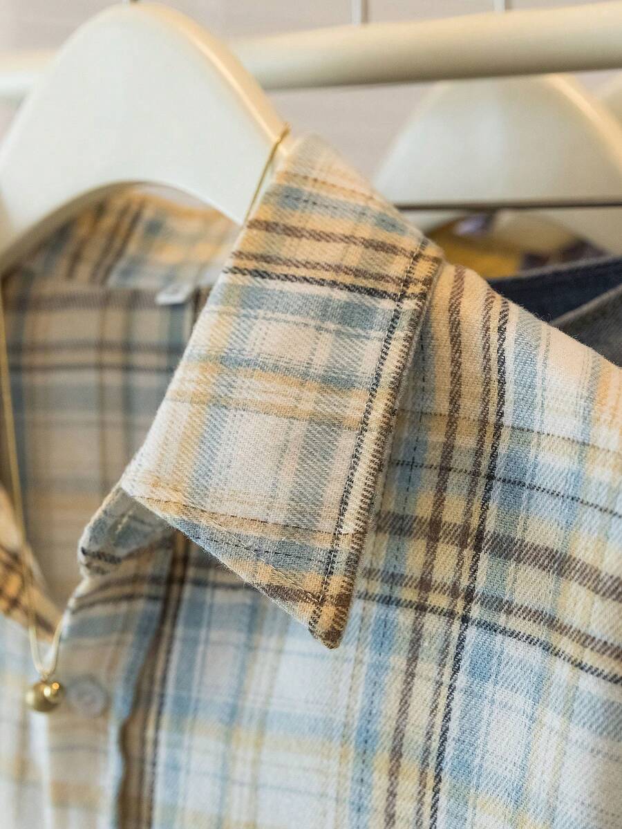 ByRoza | Koszula flanelowa w kratę zapinana na guziki