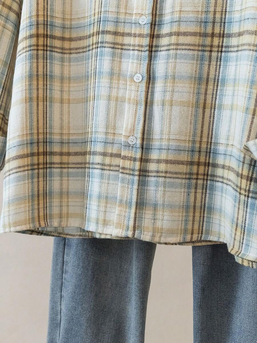 ByRoza | Koszula flanelowa w kratę zapinana na guziki