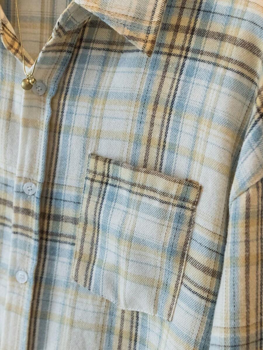 ByRoza | Koszula flanelowa w kratę zapinana na guziki