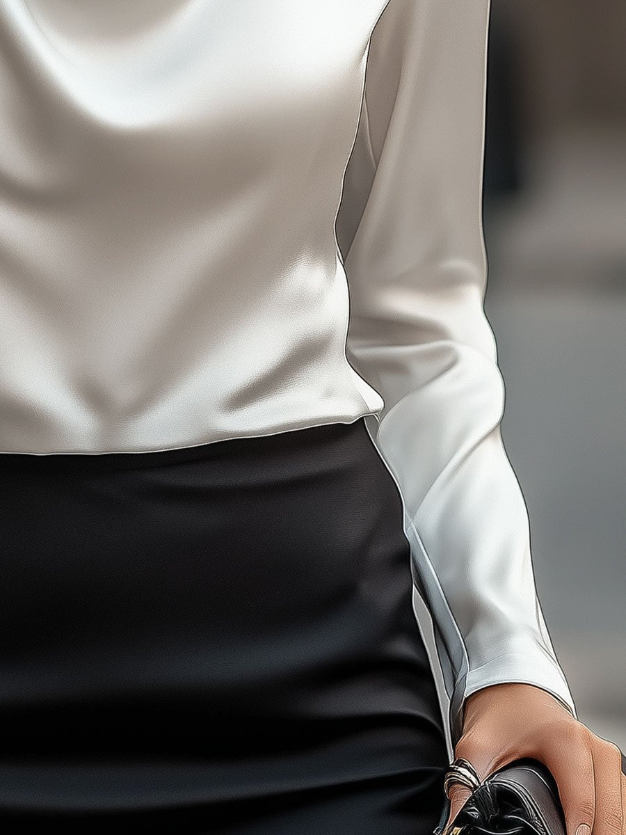 ByRoza | Bluzka z drapowanego satyny