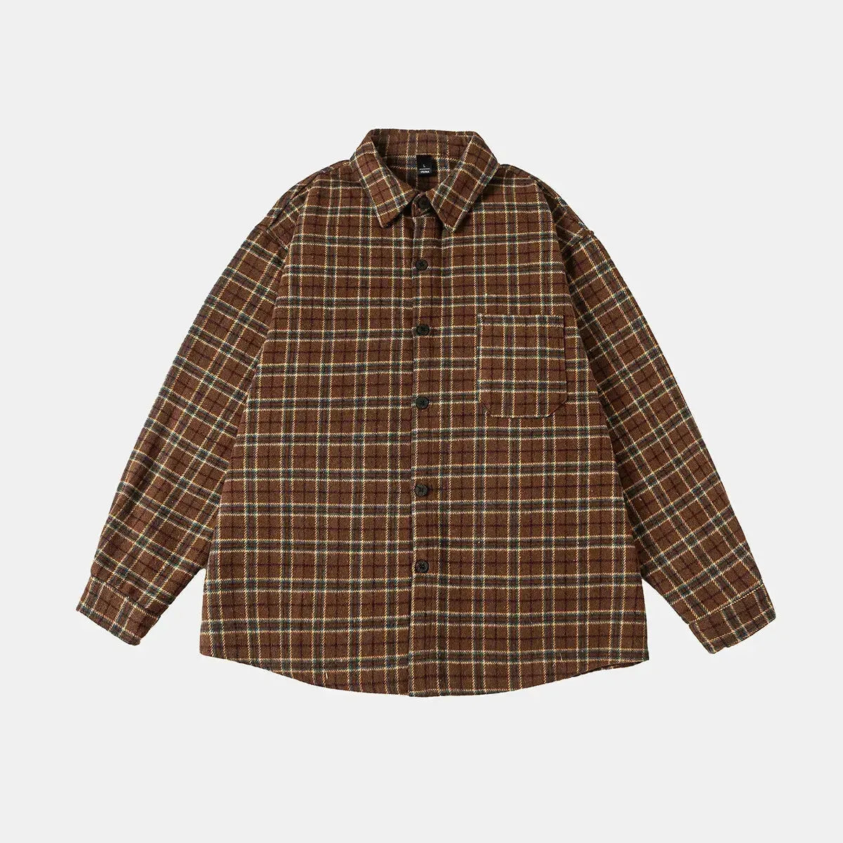 ByRoza | Koszula flanelowa w kratę oversize, zapinana na guziki