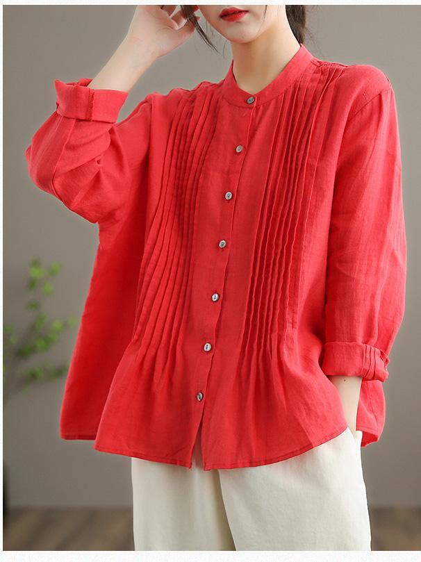 ByRoza | Luźna lniana bluzka-tunika