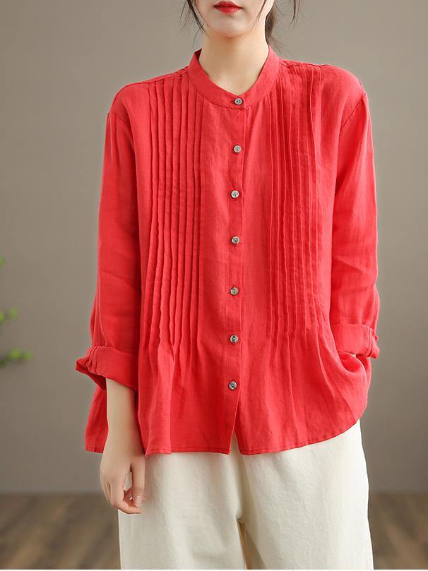 ByRoza | Luźna lniana bluzka-tunika