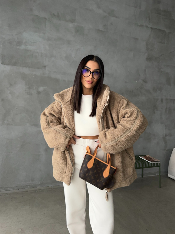 ByRoza| Oversize'owa kurtka polarowa sherpa