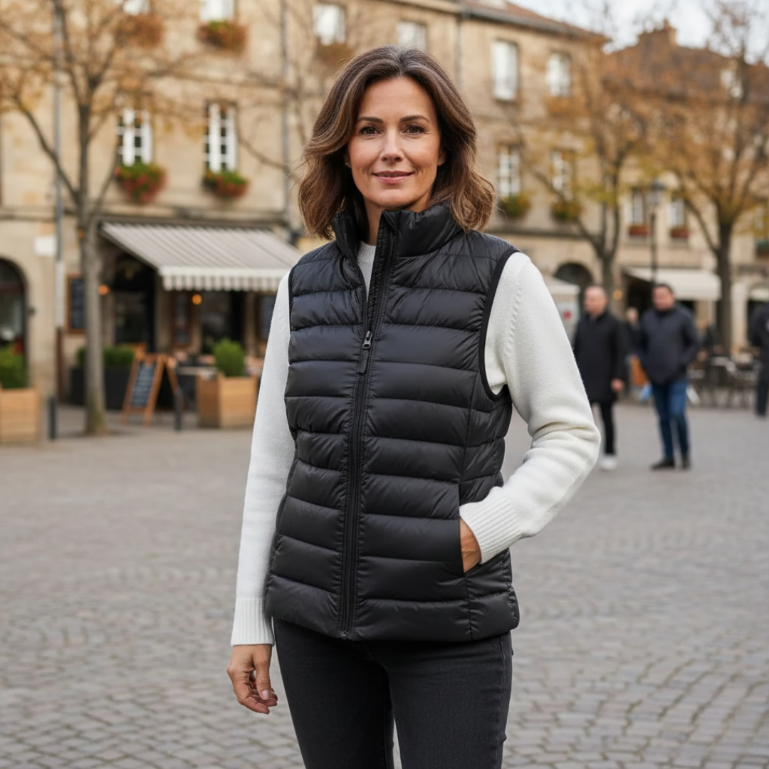 Couture-Emporium | Lekka pikowana kamizelka z wysokim kołnierzem 1
