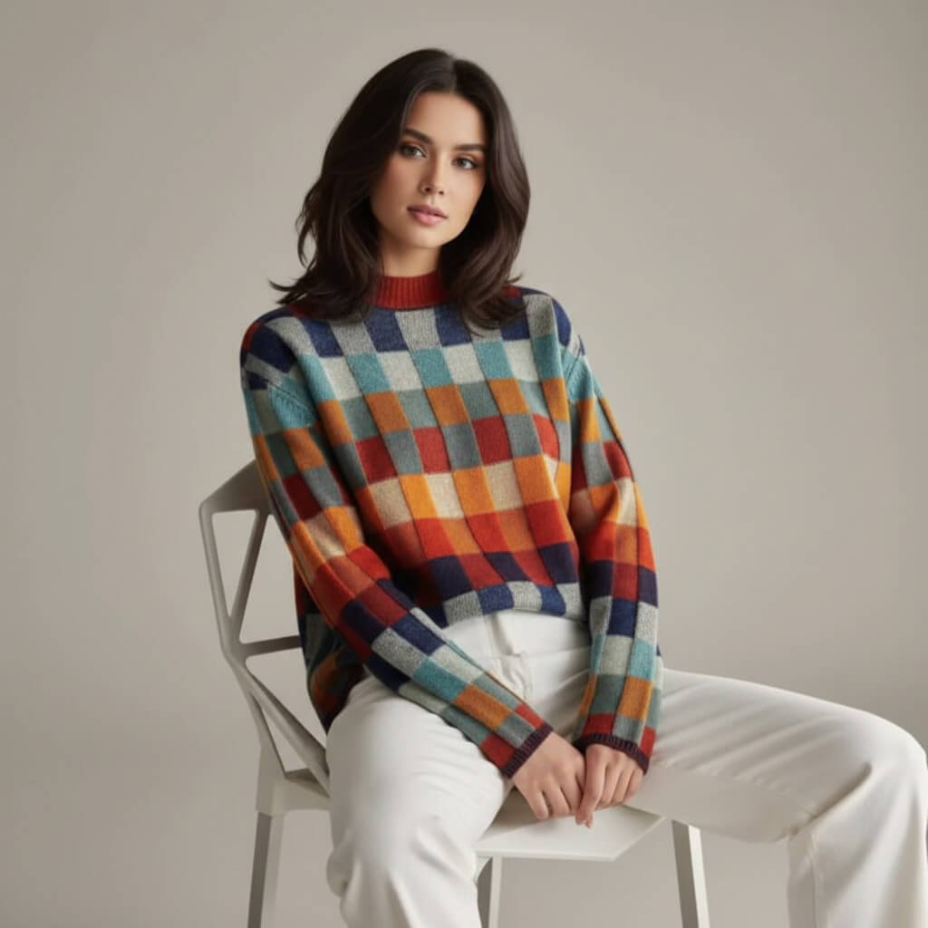 Emma | Kraciasty sweter z wełny merynosów 1