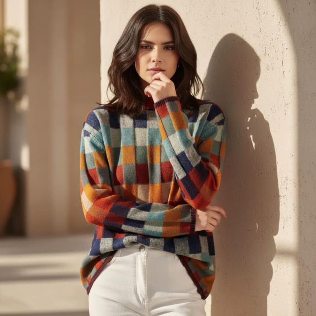 Emma | Kraciasty sweter z wełny merynosów 2