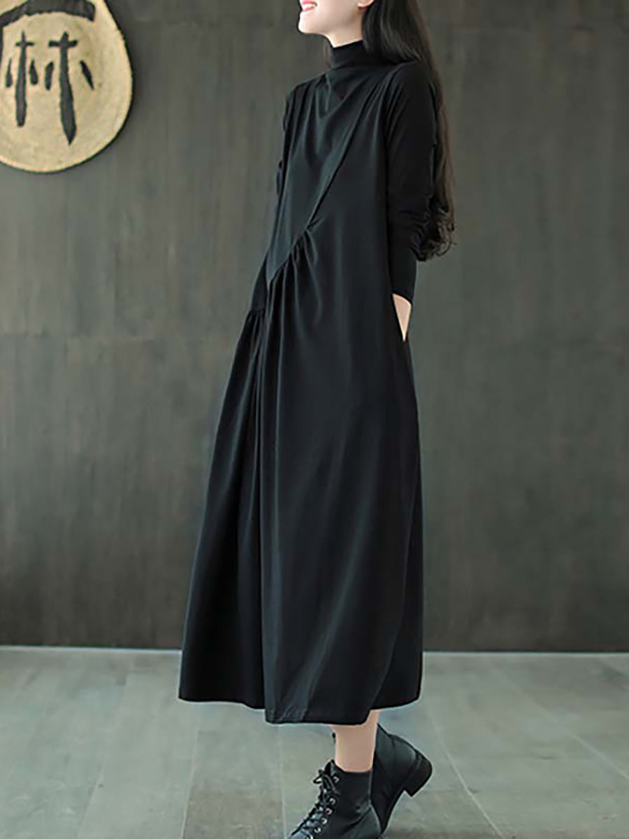 Plus Size | Drapowana sukienka z wysokim dekoltem 5