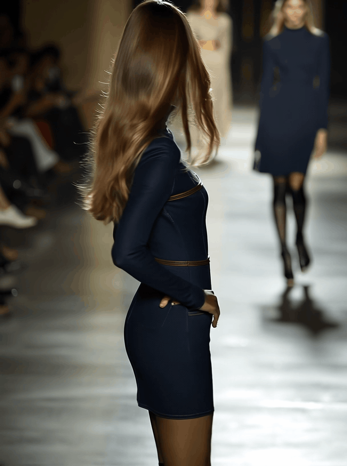 Retro | Niebieska dżinsowa mini sukienka w stylu retro 2