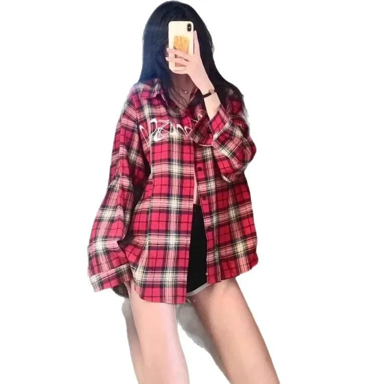 ByRoza | Koszula flanelowa w kratę zapinana na guziki