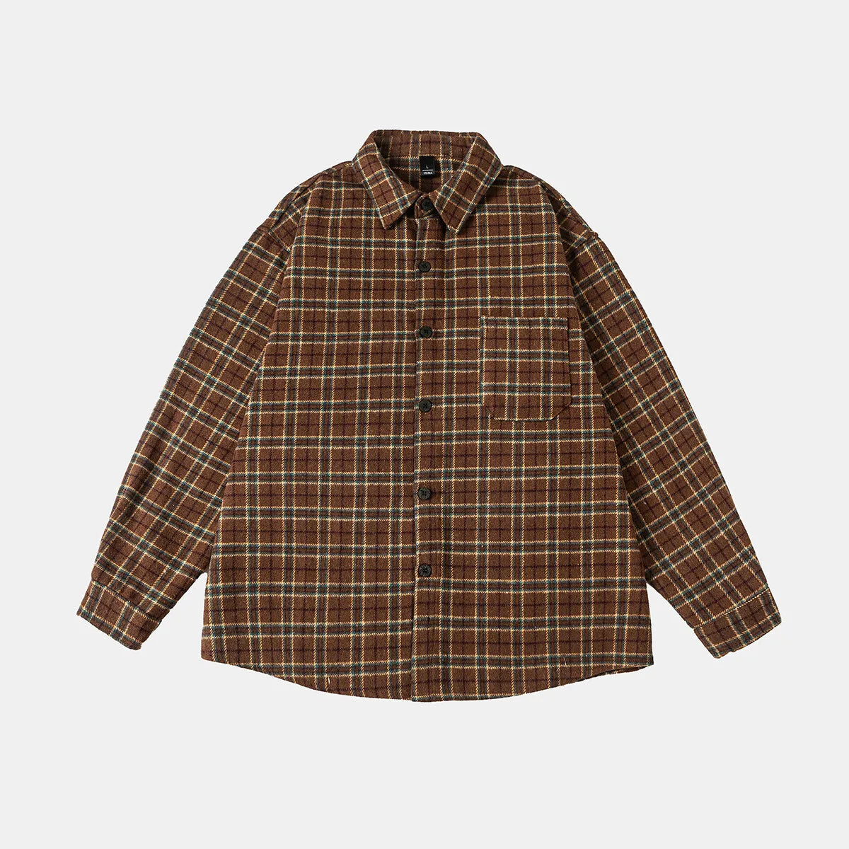 ByRoza | Koszula flanelowa w kratę oversize, zapinana na guziki