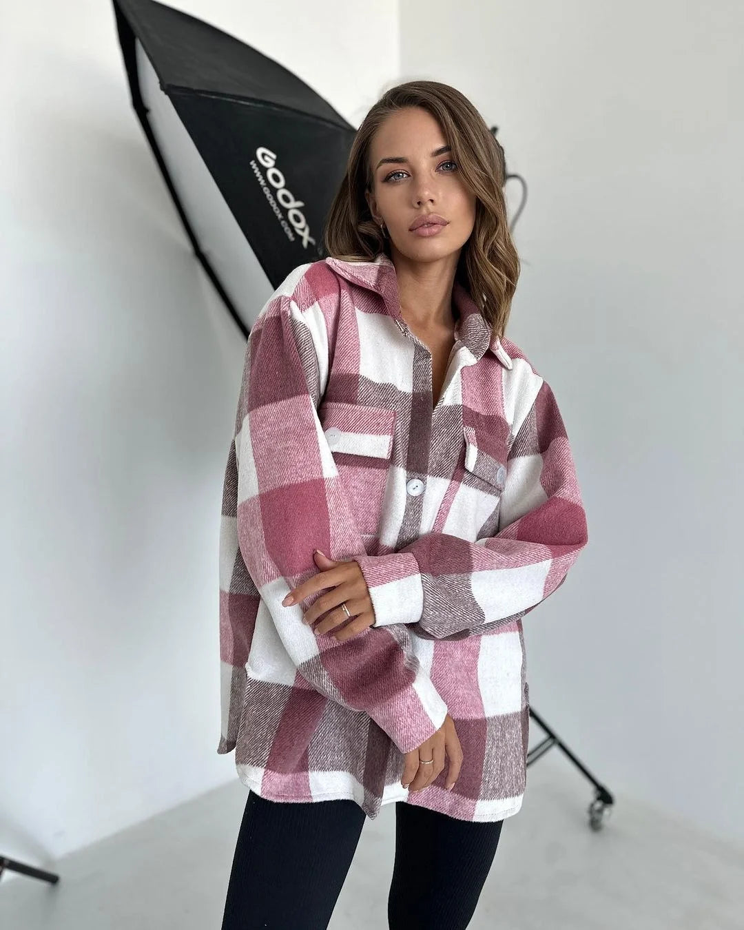 ByRoza | Koszula flanelowa w kratkę z długim rękawem