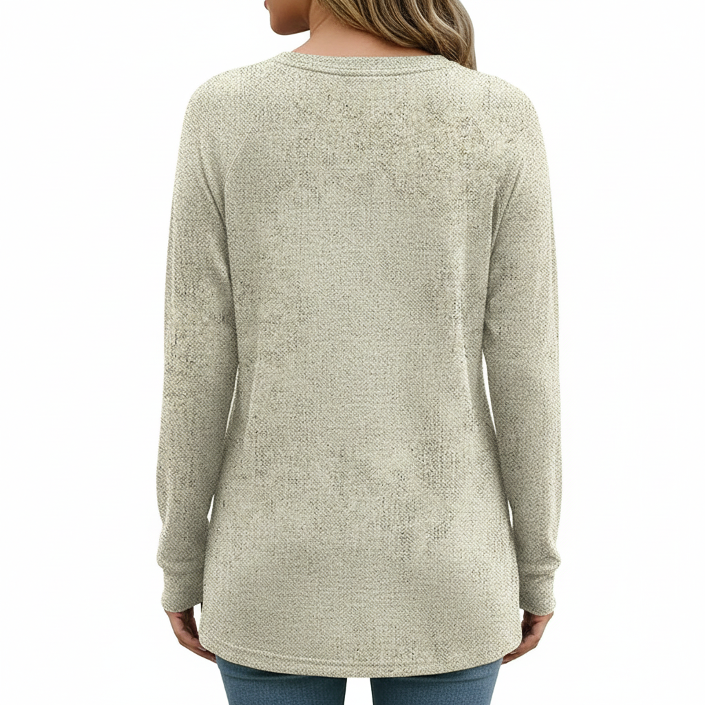 ByRoza | Sweter z okrągłym dekoltem i nadrukiem zwierzęcym